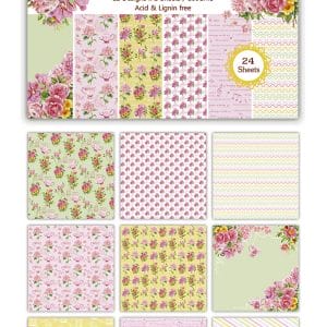 Lots of Flowers Scrapbook Paper (Pack of 24 sheets) - 6 by 6 inch