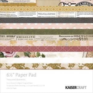 KaiserCraft paper pad - Treasured Moments (6.5 by 6.5 inch) - 40 sheets