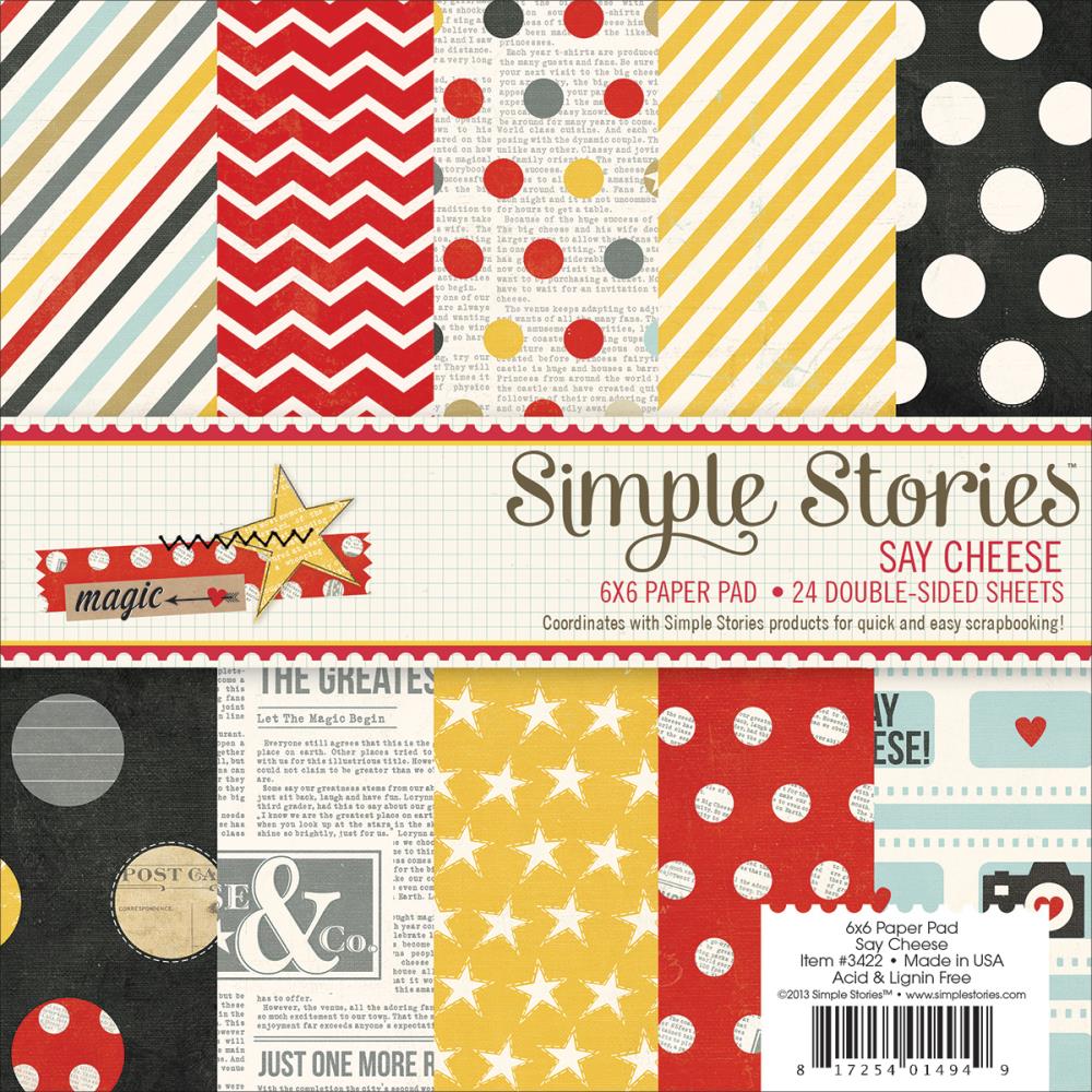 Simple Stories paper pad - Say Cheese (6by6 inch) SAY3322 simple stories paper pad 6by6 inch say cheese Simple Stories paper pad - Say Cheese (6by6 inch)