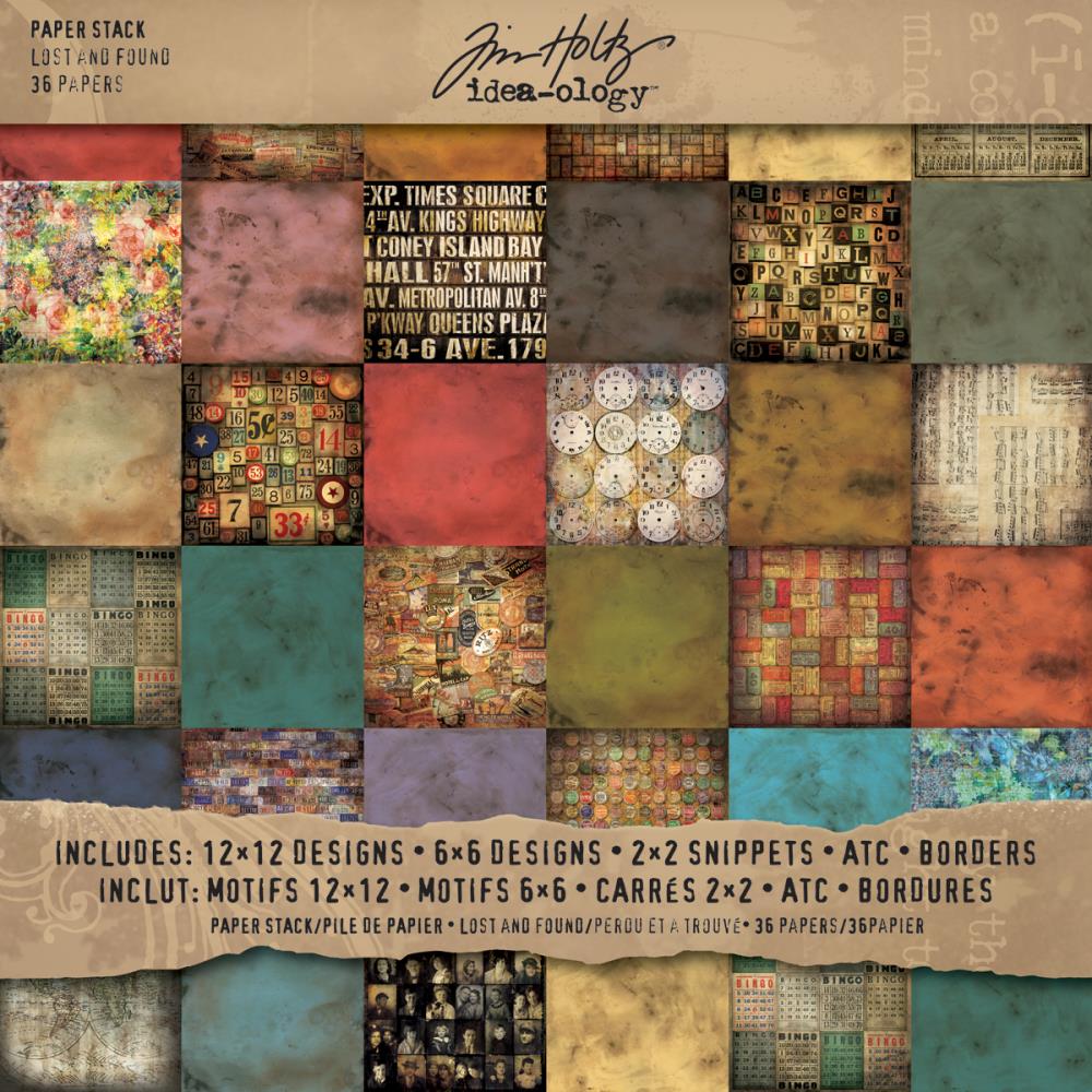 Tim Holtz Idealogy paper pad - Lost And Found (12 by 12 inch) - 36 sheets TH92825 timholtz idealogy paper pad 12by12 inch lost and found Tim Holtz Idealogy paper pad - Lost And Found (12 by 12 inch) - 36 sheets