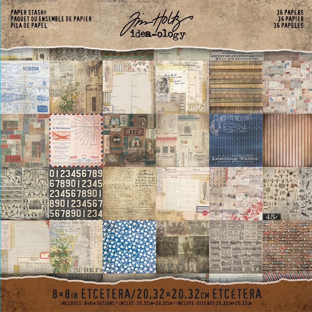 Tim Holtz Idealogy paper pad - Etcetera (8 by 8 inch) - 36 sheets TH93551 timholtz idealogy paper pad 8by8 inch etcetera Tim Holtz Idealogy paper pad - Etcetera (8 by 8 inch) - 36 sheets