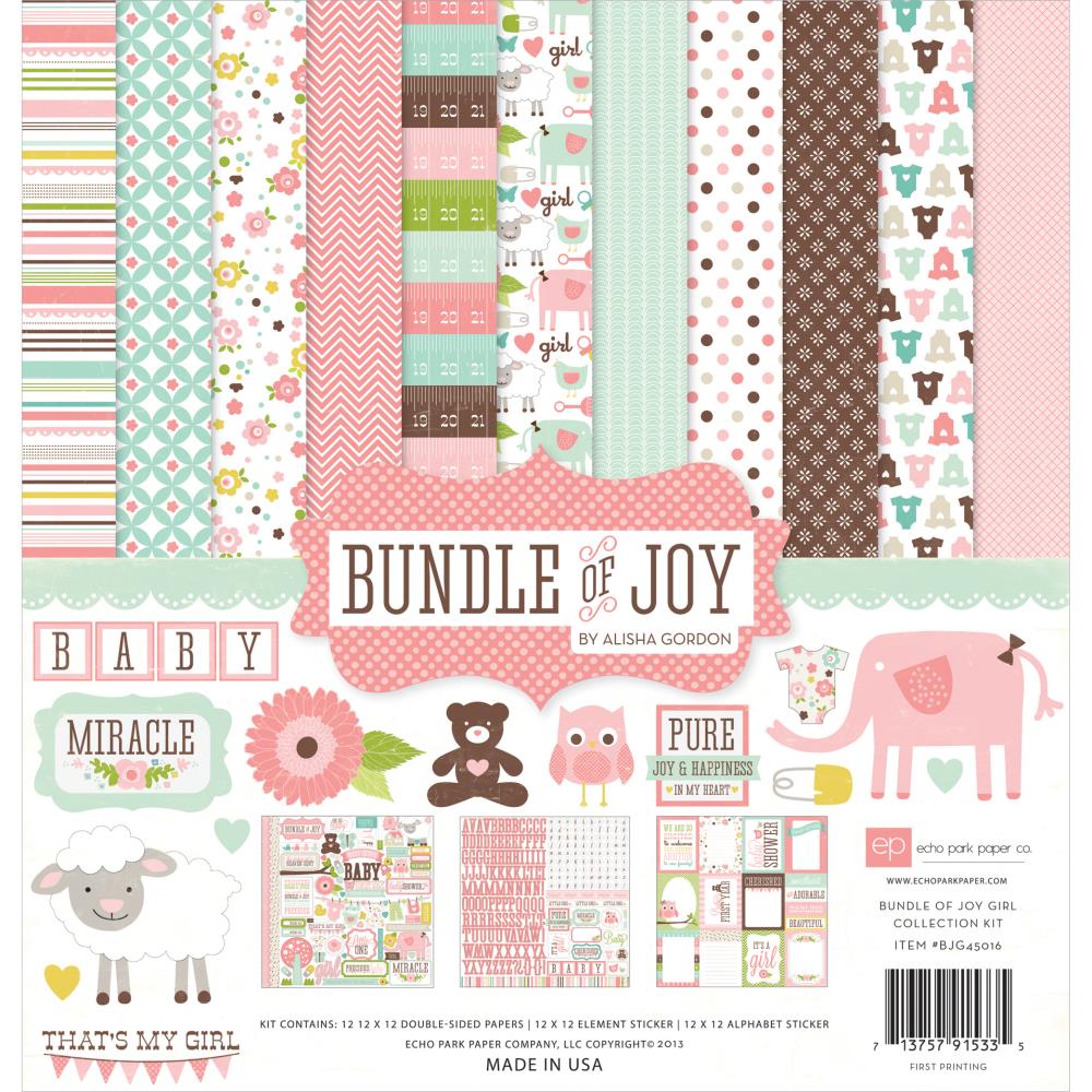 EchoPark paper pad - Bundle of Joy Girl Collection Kit (12 by 12 inch) bundle of joy echo park collection kit 12by12 girl EchoPark paper pad - Bundle of Joy Girl Collection Kit (12 by 12 inch)