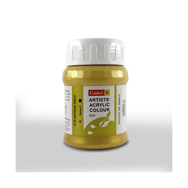 Camel Artist Acrylic Colour 500ml Jar - Antique Gold