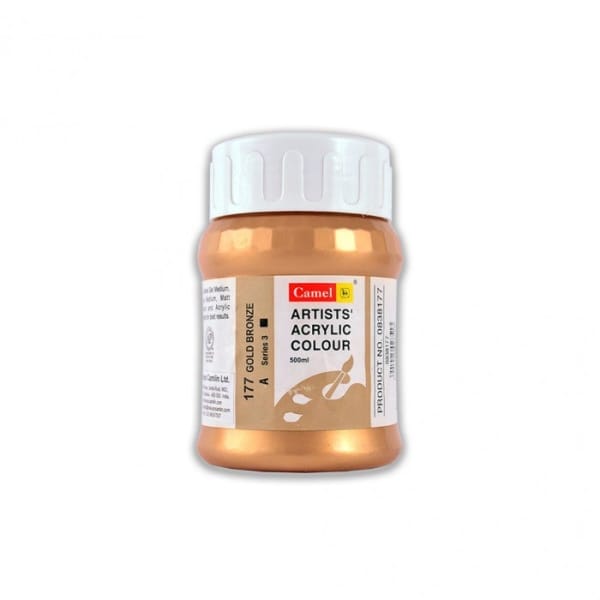 Camel Artist Acrylic Colour 500ml Jar - Gold Bronze
