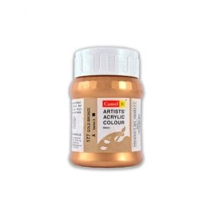 Camel Artist Acrylic Colour 500ml Jar - Gold Bronze