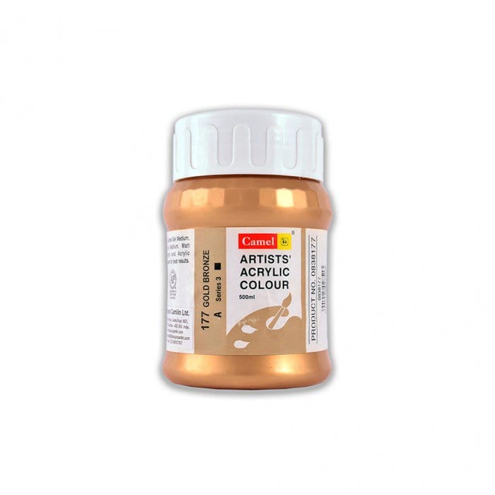 Camel Artist Acrylic Colour 500ml Jar - Gold Bronze camel acrylic color gold bronze Camel Artist Acrylic Colour 500ml Jar - Gold Bronze