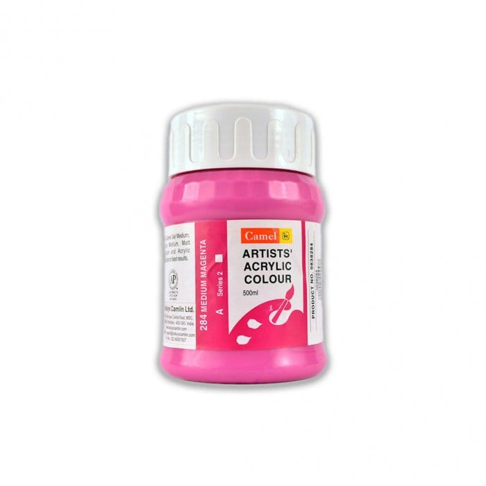 Camel Artist Acrylic Colour 500ml Jar - Medium Magenta camel acrylic color medium magenta Camel Artist Acrylic Colour 500ml Jar - Medium Magenta