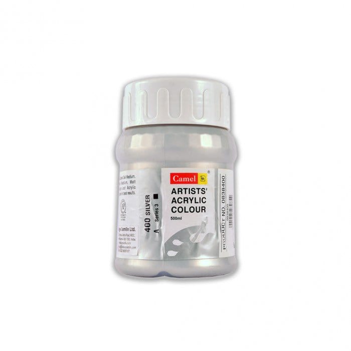 Camel Artist Acrylic Colour 500ml Jar - Silver camel acrylic color silver Camel Artist Acrylic Colour 500ml Jar - Silver