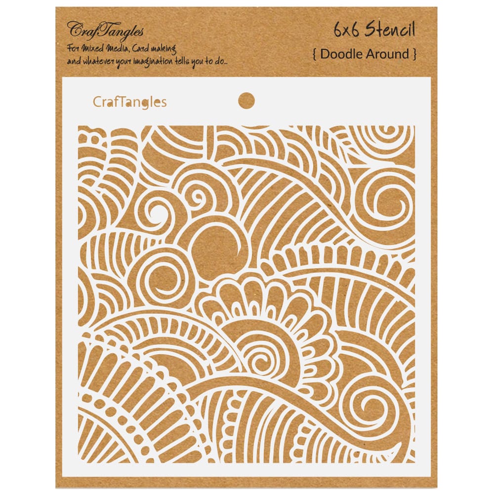 CrafTangles 6"x6" Stencil - Doodle Around CTCS35 craftangles stencil doodle around CrafTangles 6"x6" Stencil - Doodle Around