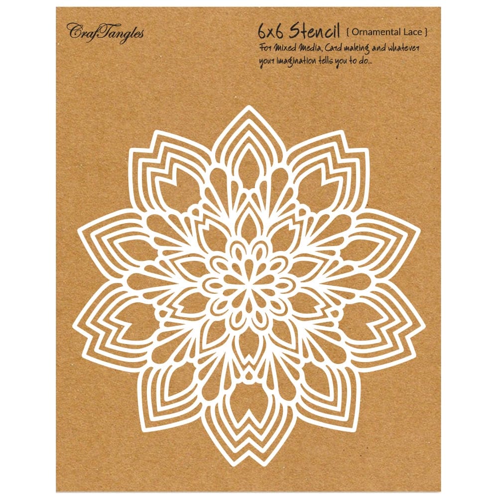 CrafTangles 6"x6" Stencil - Ornamental Lace CTCS37 craftangles stencil ornamental lace CrafTangles 6"x6" Stencil - Ornamental Lace