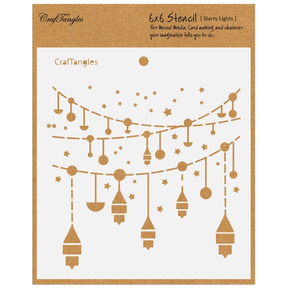 CrafTangles 6"x6" Stencil - Starry Lights CTCS46 craftangles stencil starry lights CrafTangles 6"x6" Stencil - Starry Lights