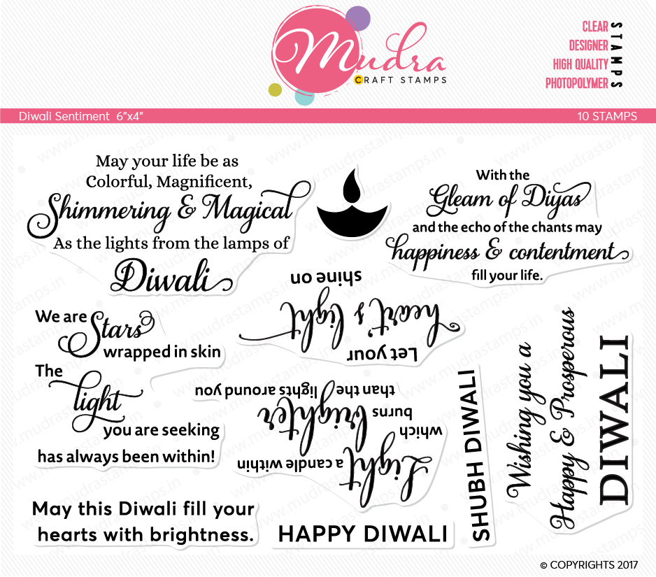Mudra Craft Stamps - Diwali Sentiment Diwali Sentiment Mudra Clear Stamp Mudra Craft Stamps - Diwali Sentiment