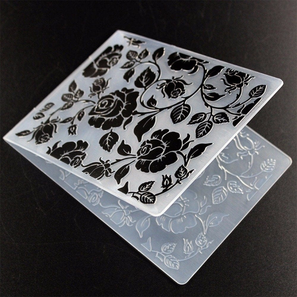 Embossing Folder - Rose Flowers (4"X5.5") EF 005 embossing folder rose flowers Embossing Folder - Rose Flowers (4"X5.5")