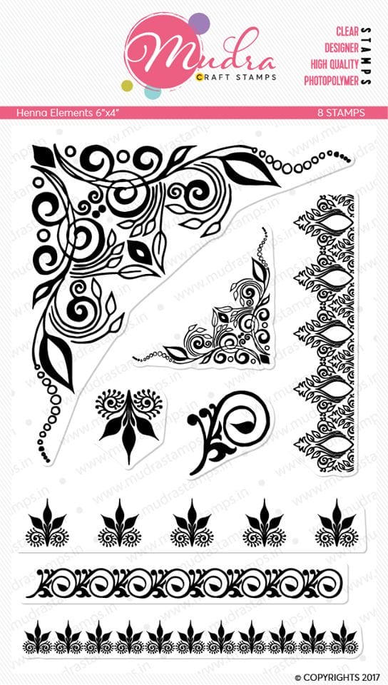 Mudra Craft Stamps - Henna Elements Heena elements Mudra Clear Stamp Mudra Craft Stamps - Henna Elements
