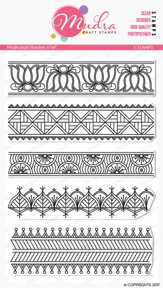 Mudra Craft Stamps - Madhubani Borders Madhubani borders Mudra Clear Stamp Mudra Craft Stamps - Madhubani Borders
