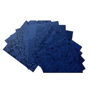 CrafTangles Cardstock Pack - Florals (Blue) - 12" by 12" (250 gsm)