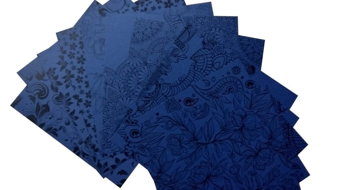 CrafTangles Cardstock Pack - Florals (Blue) - 8" by 8" (250 gsm) blue CrafTangles Cardstock Pack - Florals (Blue) - 12" by 12" (250 gsm)