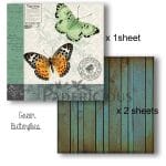 Papericious Decoupage Paper Pack  - Butterflies (8 by 8 inch) - 3 sheets