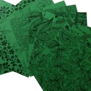 CrafTangles Cardstock Pack - Florals (Green) - 12" by 12" (250 gsm)
