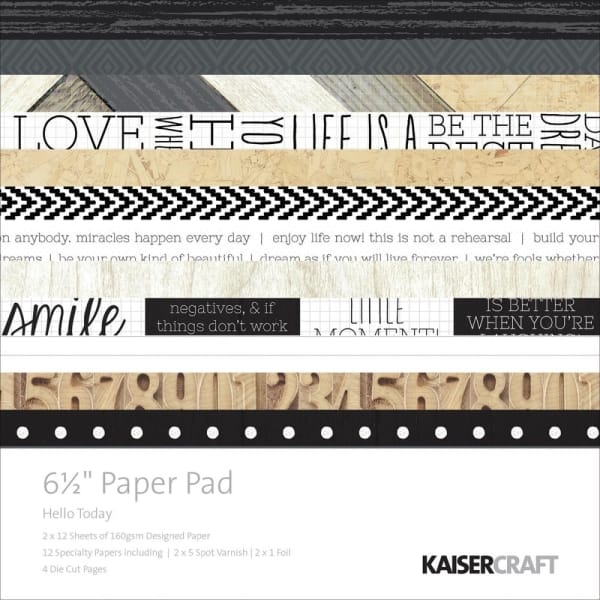 KaiserCraft paper pad - Hello Today (6.5 by 6.5 inch) - 40 sheets