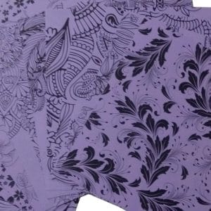 CrafTangles Cardstock Pack - Florals (Lavendar) - 12" by 12" (250 gsm)