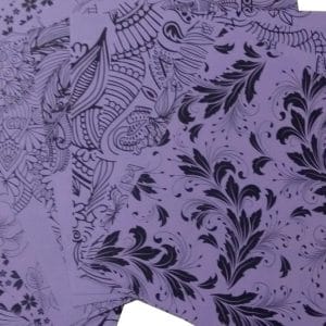 CrafTangles Cardstock Pack - Florals (Lavendar) - 12" by 12" (250 gsm)
