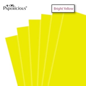 Papericious Bright Yellow cardstock (Set of 10 sheets) - 12" by 12" (250 gsm)