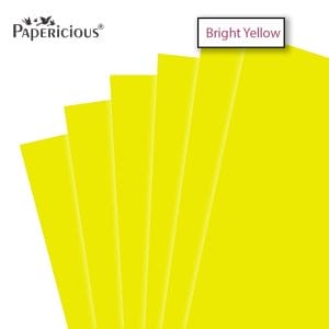 Papericious Bright Yellow cardstock (Set of 10 sheets) - 12" by 12" (250 gsm)