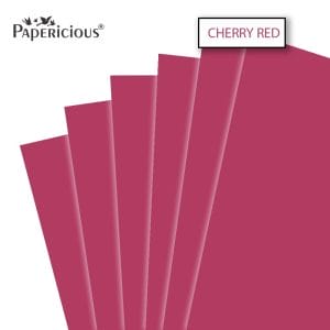 Papericious Cherry Red cardstock (Set of 10 sheets) - 12" by 12" (250 gsm)