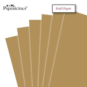 Papericious Kraft cardstock (Set of 10 sheets) - 12" by 12" (250 gsm)