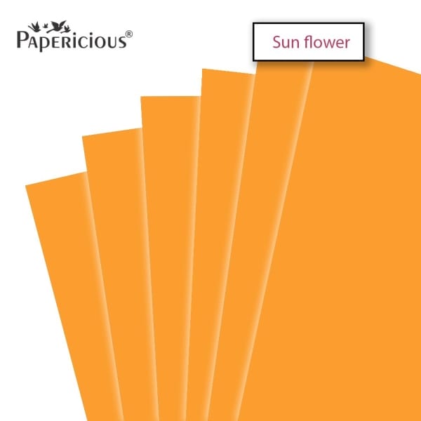 Papericious Sunflower cardstock (Set of 10 sheets) - 12" by 12" (250 gsm)
