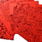 CrafTangles Cardstock Pack - Florals (Red) - 12" by 12" (250 gsm)