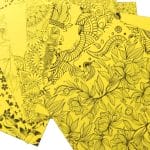 CrafTangles Cardstock Pack - Florals (Yellow) - 12" by 12" (250 gsm)