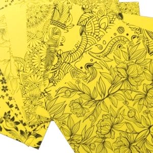 CrafTangles Cardstock Pack - Florals (Yellow) - 12" by 12" (250 gsm)