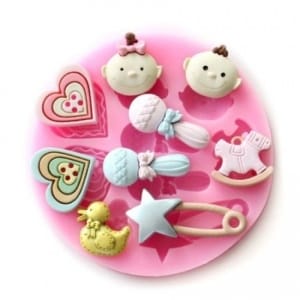 Baby Faces and Toys Silicone Clay Mould