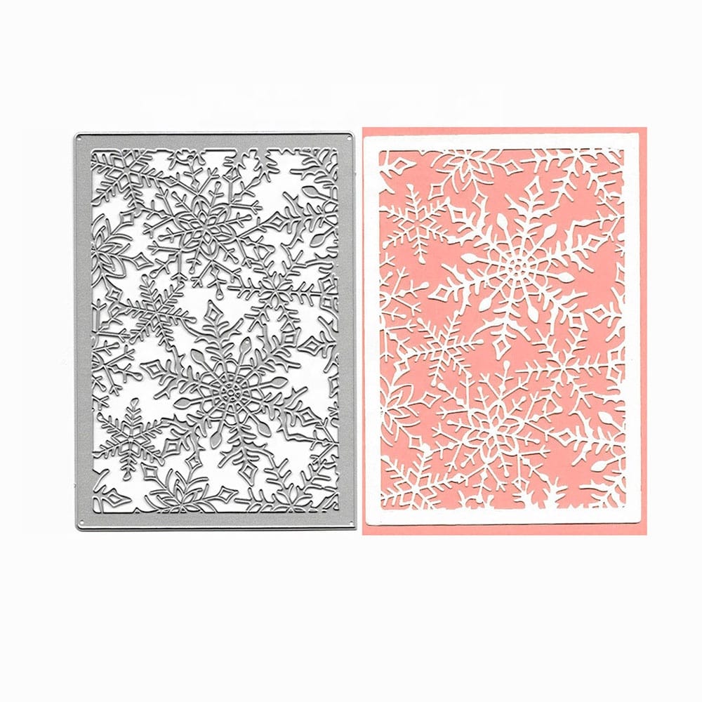 Steel Background Dies - Snowflakes Grid XY1027 steel cutting dies CraftAdda Steel Background Dies - Snowflakes Grid