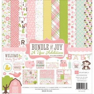EchoPark paper pad -Bundle of Joy New Addition Girl Collection Kit (12 by 12 inch)