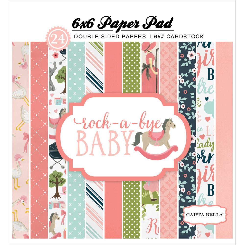 Carta Bella paper pad - Rock a Bye Baby - Girl (6by6 inch) carta bella rocka bye baby girl Carta Bella paper pad - Rock a Bye Baby - Girl (6by6 inch)