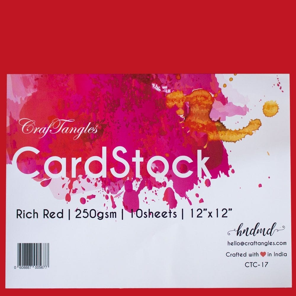 CrafTangles cardstock 12" by 12" (250 gsm) (Set of 10 sheets) - Rich Red ctc 17 rich red CrafTangles cardstock 12" by 12" (250 gsm) (Set of 10 sheets) - Rich Red