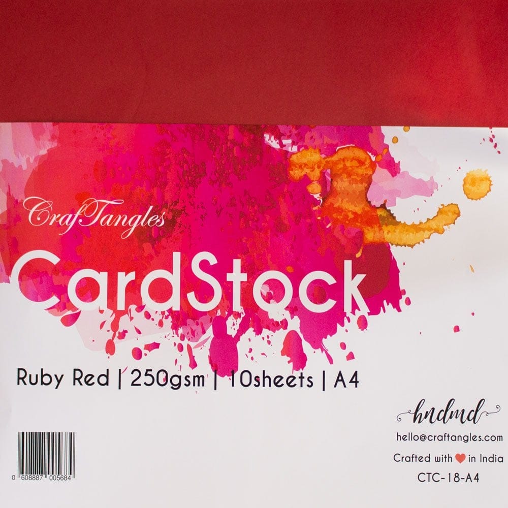 CrafTangles cardstock A4 (250 gsm) (Set of 10 sheets) - Ruby Red ctc 18 A4 ruby red A4 CrafTangles cardstock A4 (250 gsm) (Set of 10 sheets) - Ruby Red