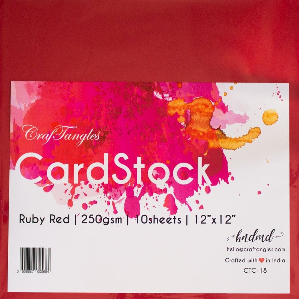 CrafTangles cardstock 12" by 12" (250 gsm) (Set of 10 sheets) - Ruby Red ctc 18 ruby red CrafTangles cardstock 12" by 12" (250 gsm) (Set of 10 sheets) - Ruby Red