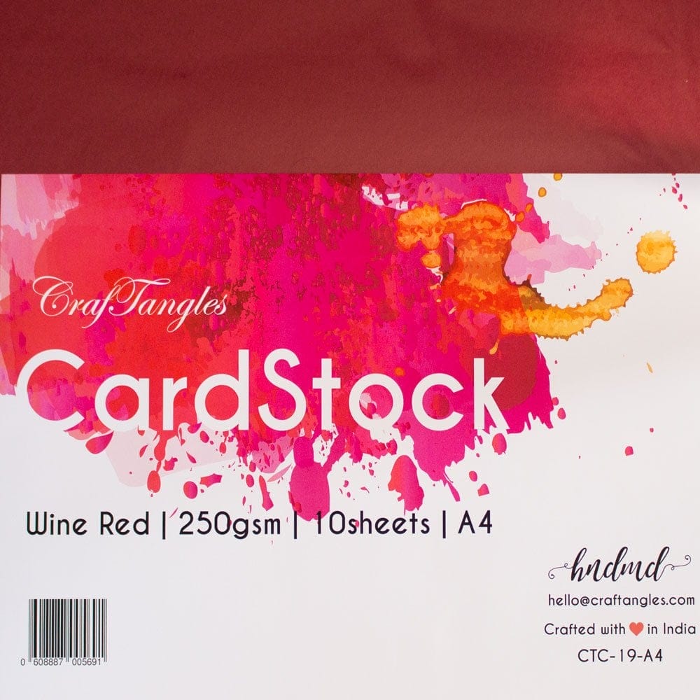 CrafTangles cardstock A4 (250 gsm) (Set of 10 sheets) - Wine Red ctc 19 A4 wine red A4 CrafTangles cardstock A4 (250 gsm) (Set of 10 sheets) - Wine Red