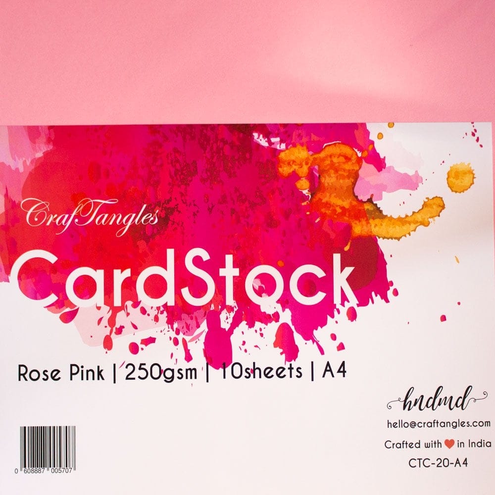 CrafTangles cardstock A4 (250 gsm) (Set of 10 sheets) - Rose Pink ctc 20 A4 rose pink A4 CrafTangles cardstock A4 (250 gsm) (Set of 10 sheets) - Rose Pink