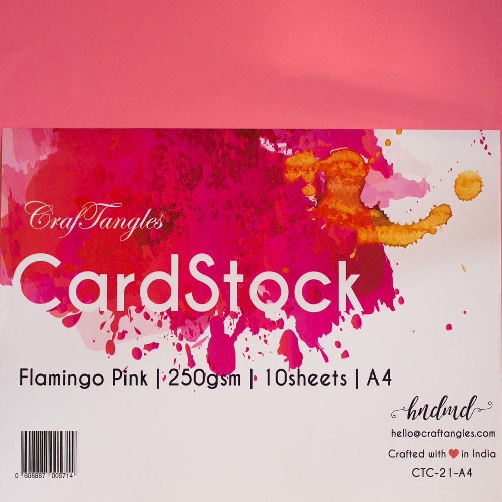 CrafTangles cardstock A4 (250 gsm) (Set of 10 sheets) - Flamingo Pink ctc 21 A4 flamingo pink A4 CrafTangles cardstock A4 (250 gsm) (Set of 10 sheets) - Flamingo Pink