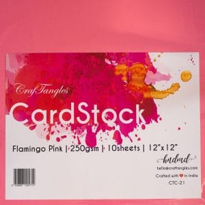 CrafTangles cardstock 12" by 12" (250 gsm) (Set of 10 sheets) - Flamingo Pink