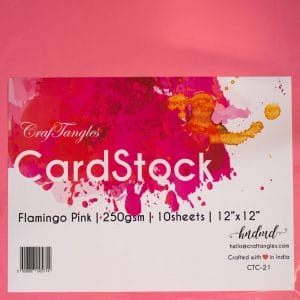 CrafTangles cardstock 12" by 12" (250 gsm) (Set of 10 sheets) - Flamingo Pink