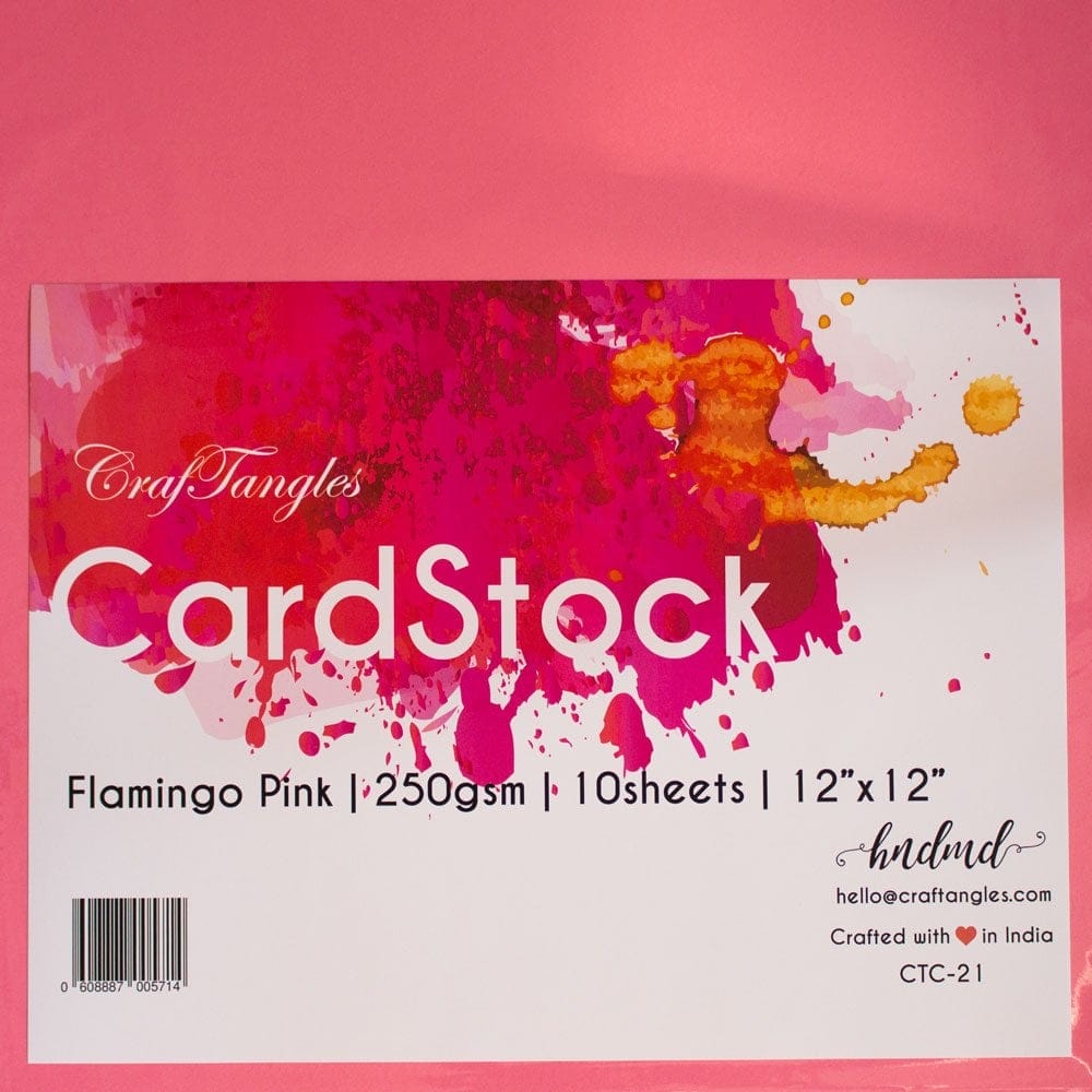 CrafTangles cardstock 12" by 12" (250 gsm) (Set of 10 sheets) - Flamingo Pink ctc 21 flamingo pink CrafTangles cardstock 12" by 12" (250 gsm) (Set of 10 sheets) - Flamingo Pink