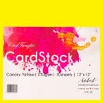 CrafTangles cardstock 12" by 12" (250 gsm) (Set of 10 sheets) - Canary Yellow