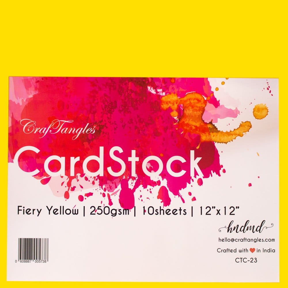 CrafTangles cardstock 12" by 12" (250 gsm) (Set of 10 sheets) - Fiery Yellow ctc 23 fiery yellow CrafTangles cardstock 12" by 12" (250 gsm) (Set of 10 sheets) - Fiery Yellow