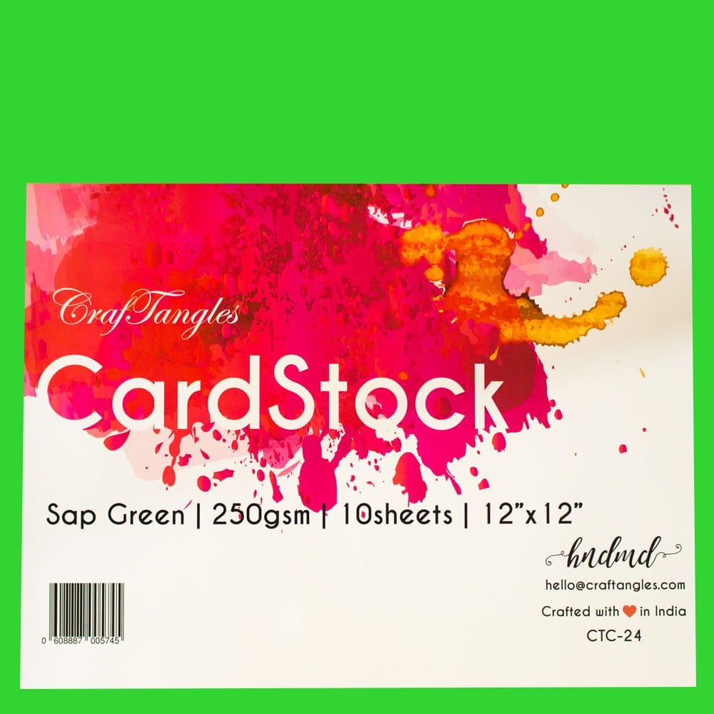 CrafTangles cardstock 12" by 12" (250 gsm) (Set of 10 sheets) - Sap Green ctc 24 sap green CrafTangles cardstock 12" by 12" (250 gsm) (Set of 10 sheets) - Sap Green